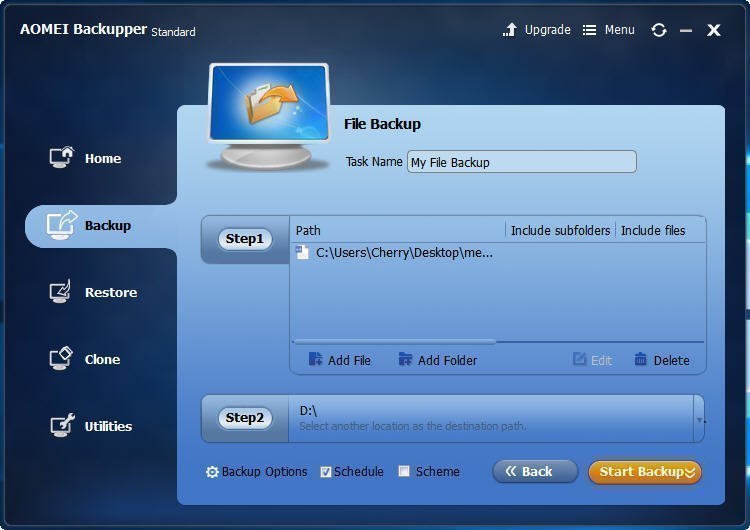 Setting Up Automatic Backup Windows Vista