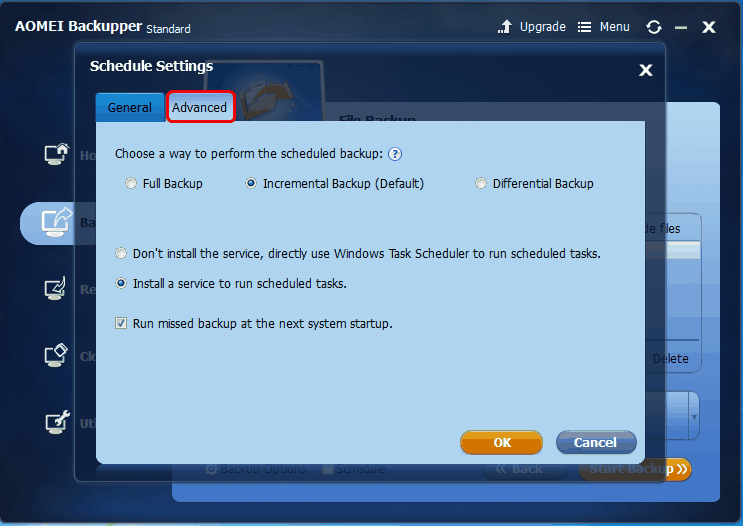 Windows Vista Inkrementelles Backup Exec